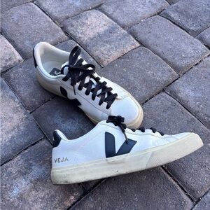Veja Cream and Black Casual Sneakers